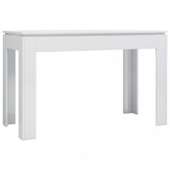   Magasfényű fehér forgácslap étkezőasztal 120 x 60 x 76 cm (800762)