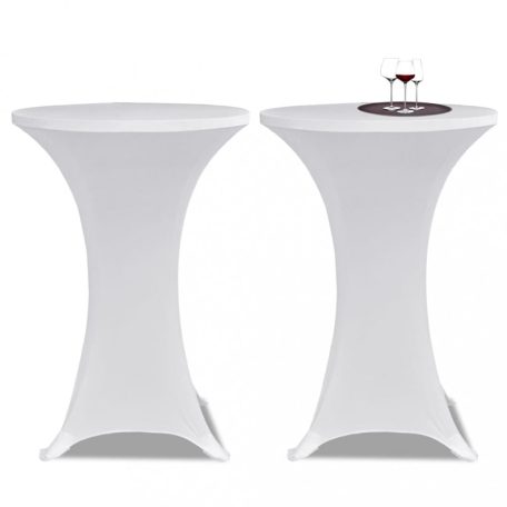 4 darab fehér sztreccs asztalterítő bárasztalhoz ø60 cm