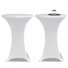 4 darab fehér sztreccs asztalterítő bárasztalhoz ø80 cm