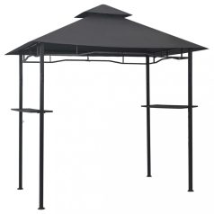   Antracitszürke acél grillpavilon 240 x 150 x 255 cm (48602)