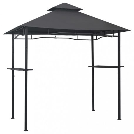 Antracitszürke acél grillpavilon 240 x 150 x 255 cm (48602)