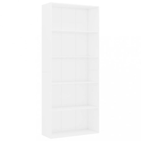 5 szintes fehér forgácslap könyvszekrény 80 x 30 x 189 cm (801026)