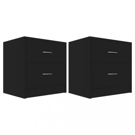2 db fekete forgácslap éjjeliszekrény 40 x 30 x 40 cm (801038)