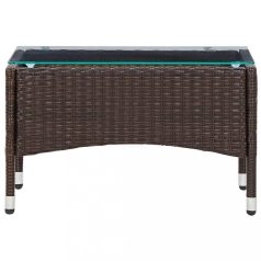 Barna polyrattan dohányzóasztal 60 x 40 x 36 cm (45906)