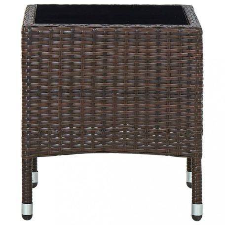 Barna polyrattan kerti asztal 40 x 40 x 45 cm (45900)