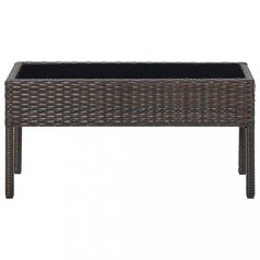 Barna polyrattan kerti asztal 75 x 40 x 37 cm (45903)