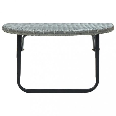 Szürke polyrattan erkélyasztal 60 x 60 x 40 cm (45775)