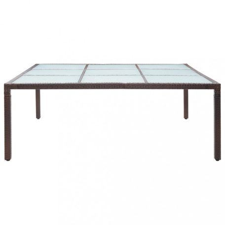 Barna polyrattan kerti étkezőasztal 200 x 200 x 74 cm (46131)