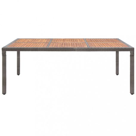 Szürke polyrattan és akácfa kerti asztal 200 x 150 x 74 cm (46135)