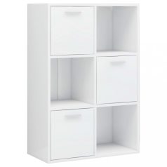   Magasfényű fehér forgácslap tárolószekrény 60 x 29,5 x 90 cm (801140)