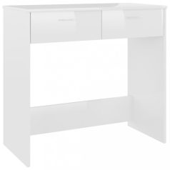   Magasfényű fehér forgácslap íróasztal 80 x 40 x 75 cm (801361)