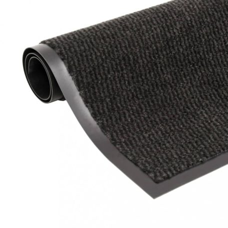2 db fekete négyszögletes bolyhos szennyfogó szőnyeg 80x120 cm (3051610)