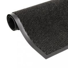   2 db fekete négyszögletes bolyhos szennyfogó szőnyeg 90x150 cm (3051614)