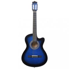   Kék árnyékos 6 húros klasszikus western cutaway gitár 38"