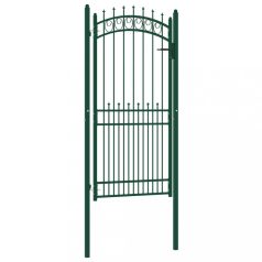 Zöld acél kerítéskapu cövekekkel 100 x 200 cm (146387)