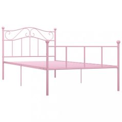 Rózsaszín fém ágykeret 90 x 200 cm (284537)