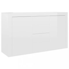   Magasfényű fehér forgácslap tálalószekrény 120 x 36 x 69 cm (801847)