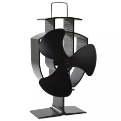   Fekete hővel meghajtott háromlapátos kandalló ventilátor (51236)