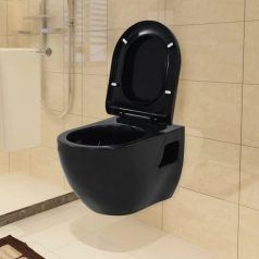   Fekete falra szerelhető kerámia WC rejtett öblítőtartállyal (3054479)