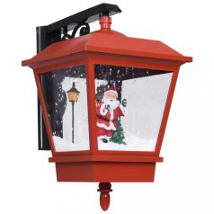   Piros karácsonyi fali lámpa LED-ekkel és Mikulással 40x27x45 cm (289927)