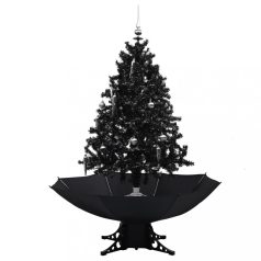   Fekete PVC havazó karácsonyfa ernyő alakú talppal 140 cm (289932)