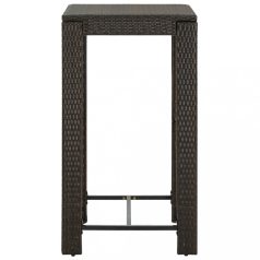   Barna polyrattan kerti bárasztal 60,5 x 60,5 x 110,5 cm (45870)