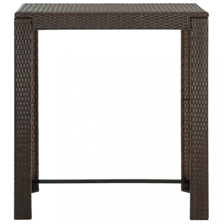 Barna polyrattan kerti bárasztal 100 x 60,5 x 110,5 cm (45873)