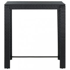   Fekete polyrattan kerti bárasztal 100 x 60,5 x 110,5 cm (45874)