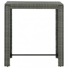   Szürke polyrattan kerti bárasztal 100 x 60,5 x 110,5 cm (45875)