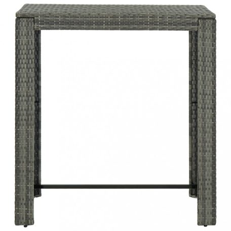 Szürke polyrattan kerti bárasztal 100 x 60,5 x 110,5 cm (45875)