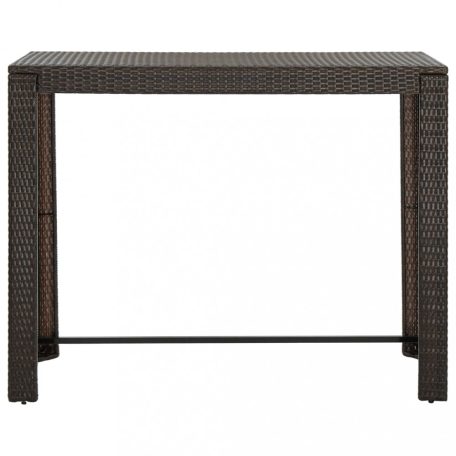 Barna polyrattan kerti bárasztal 140,5 x 60,5 x 110,5 cm (45876)