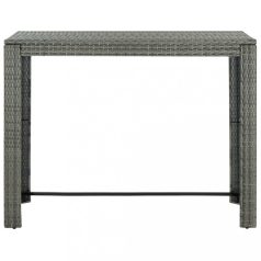   Szürke polyrattan kerti bárasztal 140,5 x 60,5 x 110,5 cm (45878)