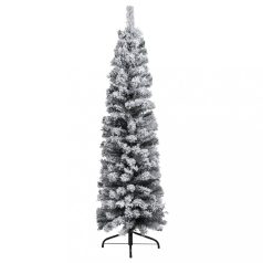 Vékony PVC műkarácsonyfa pelyhes hóval 150 cm (320953)