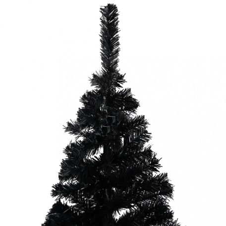 Fekete PVC műkarácsonyfa állvánnyal 180 cm (321001)