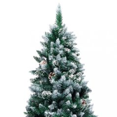   Műkarácsonyfa fenyőtobozokkal és fehér hóval 210 cm (321017)
