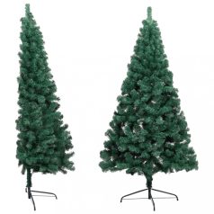 Zöld PVC fél műkarácsonyfa állvánnyal 150 cm (321031)