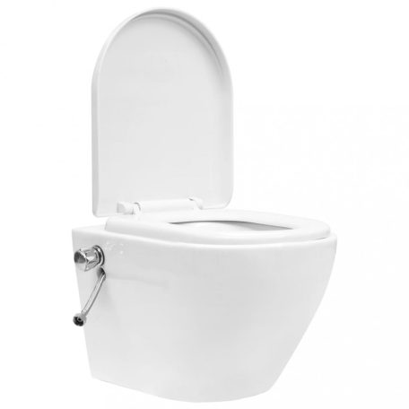 Fehér kerámia falra szerelhető perem nélküli WC tartály (3055348)