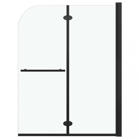 2 paneles fekete ESG zuhanykabin összecsukható ajtóval 95x140cm (147193)