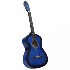 Kék 4/4-es klasszikus gitár kezdőknek tokkal 39"