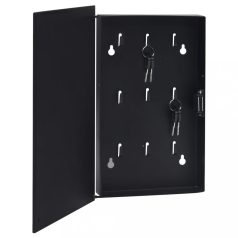  Fekete kulcsszekrény mágneses lappal 30 x 20 x 5,5 cm (322779)