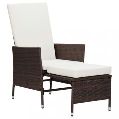   Barna dönthető háttámlás polyrattan kerti szék párnákkal (310229)
