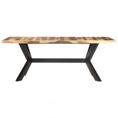   Tömör fa étkezőasztal mézszínű felülettel 200 x 100 x 75 cm (321549)