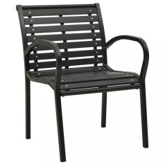 2 db fekete acél és WPC kerti szék (312034)