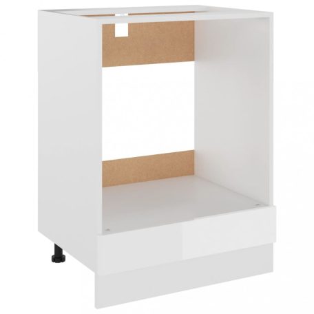 Magasfényű fehér forgácslap sütőszekrény 60 x 46 x 81,5 cm (802502)