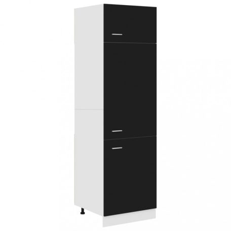 Fekete forgácslap szekrény hűtőhöz 60 x 57 x 207 cm (802539)