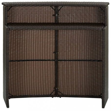 Barna polyrattan kerti bárasztal 120 x 55 x 110 cm (313467)