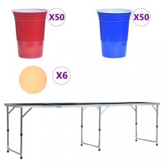   Összecsukható sörpong-asztal poharakkal és labdákkal 240 cm (3056793)