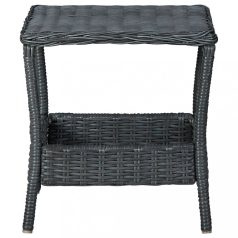   Sötétszürke polyrattan kerti asztal 45 x 45 x 46,5 cm (313306)