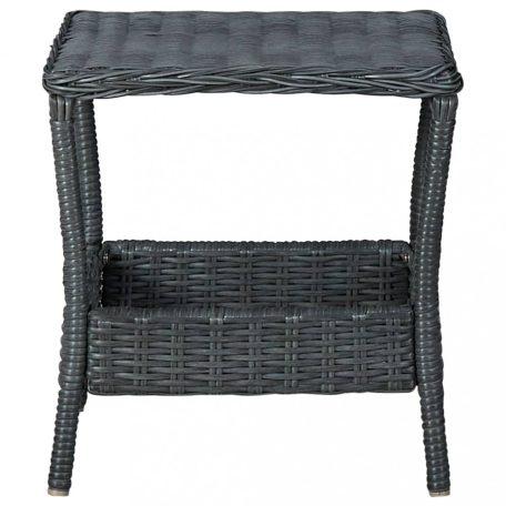 Sötétszürke polyrattan kerti asztal 45 x 45 x 46,5 cm (313306)