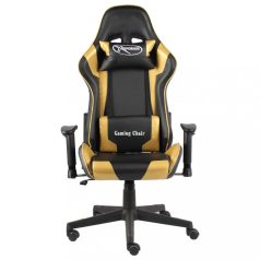 Aranyszínű PVC forgó gamer szék (20492)